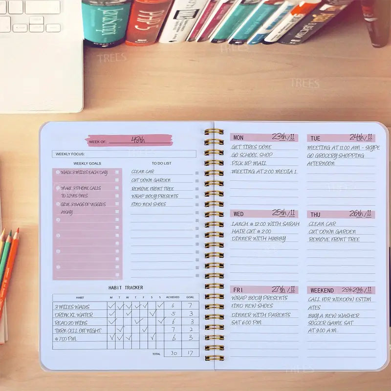 Daily & Weekly Notebook Planner Agenda