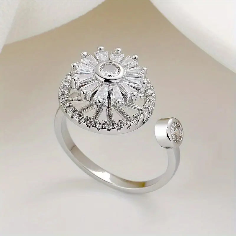 Sunflower Adjustable Rotating Ring