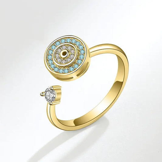 Evil Eye Adjustable Rotating Ring