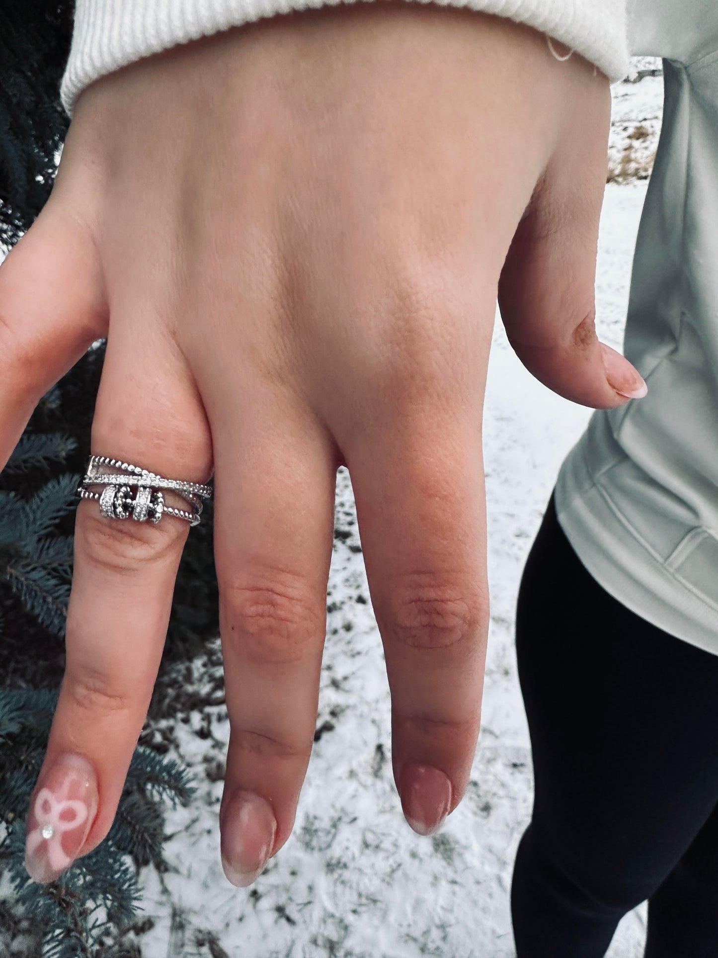 Adjustable Opening Fidget Ring With Beads For Stress-Relief